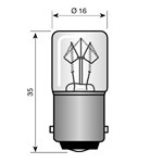Indicatie- en signaleringslamp Vezalux Ba15d T16x35
